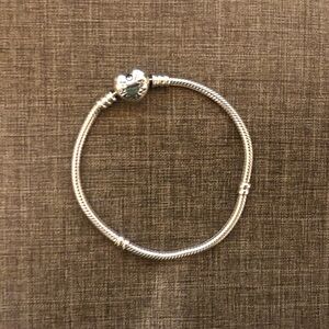 Authentic Pandora Heart Clasp Snake Bracelet (7 and 1/4 inches)